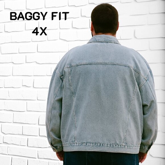 Old Navy Light Wash Denim Jacket – Size 4X (Unisex Oversized Fit) NWOT - Picture 2 of 8